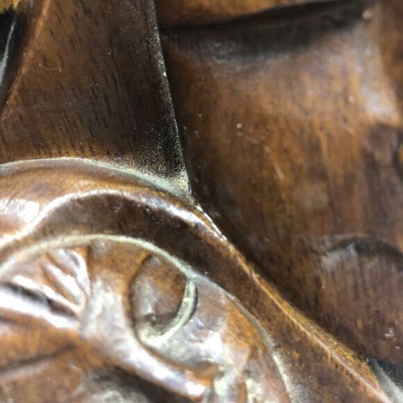 Vintage MCM Hand Carved Wood Sculpture Bust Art Holy Family Jesus Mary Joseph - Picture 11 of 14